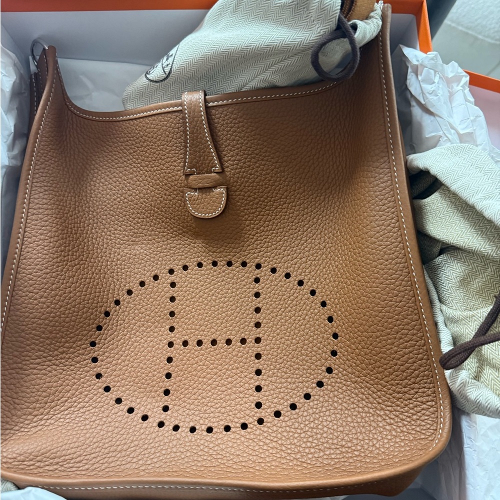 Hermes Gold color Perforated 'H' Shoulder Bag